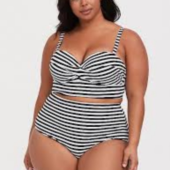 torrid Other - TORRID Black White Striped Twist Bikini Swim NWT 6